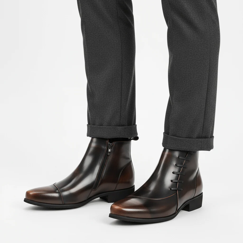 Classic Leather Dress Boots - Image 3