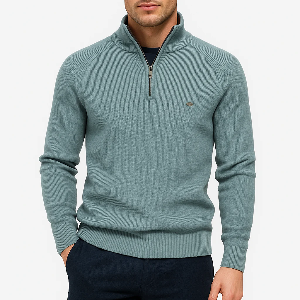 Cotton Zip Sweater - Image 4