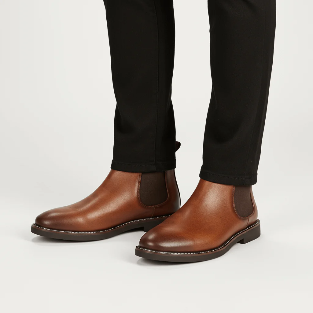 Elegant Leather Chelsea Boots - Image 3