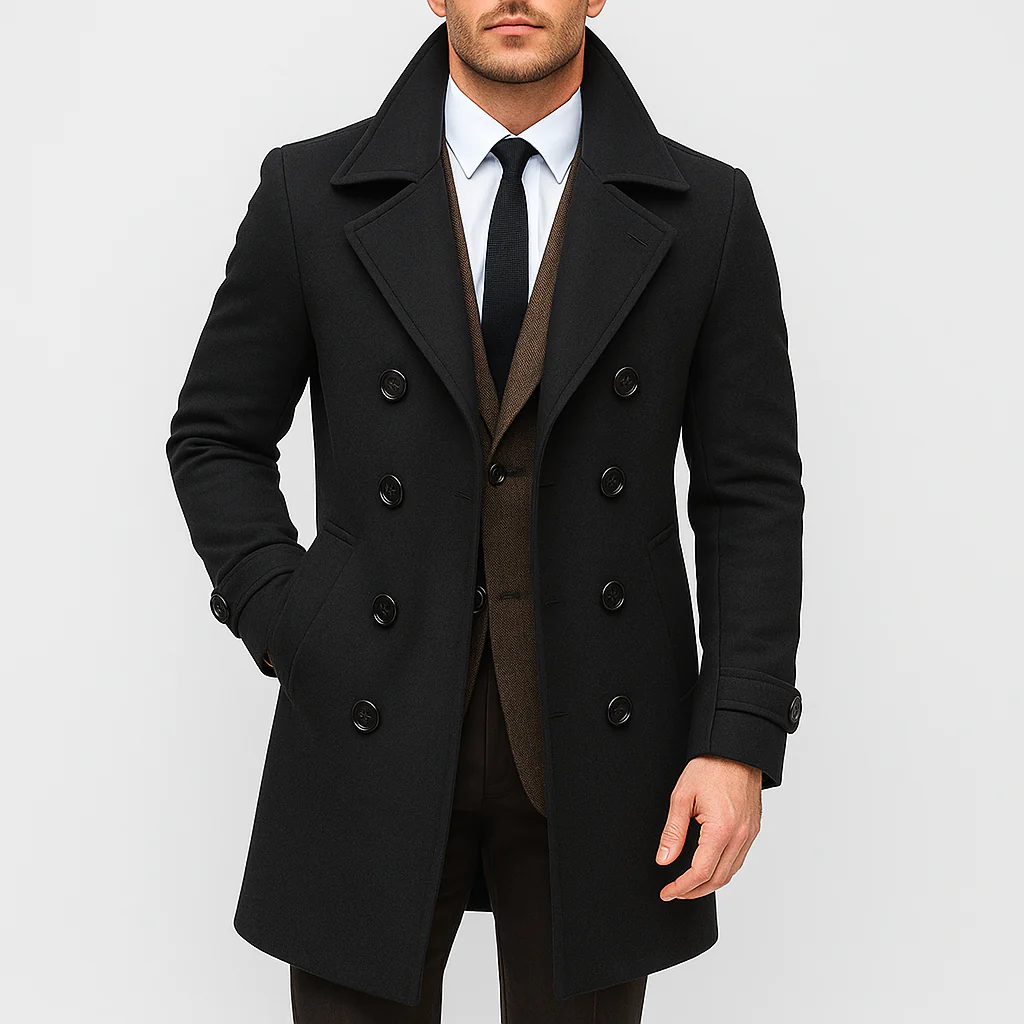 English Wool Long Overcoat - Image 3