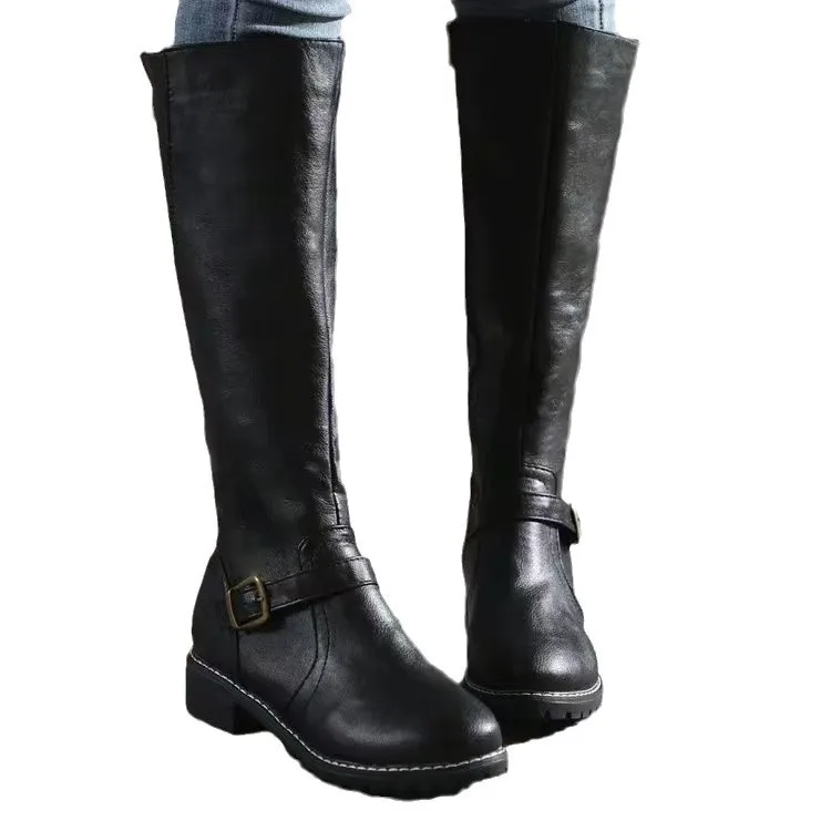 Women’s Buckle Modern Chic Leather Boots for All Season - Image 5