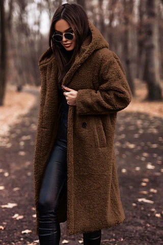 Women’s Long Hooded Winter Coat Elegant Cold-Weather Style - Image 3